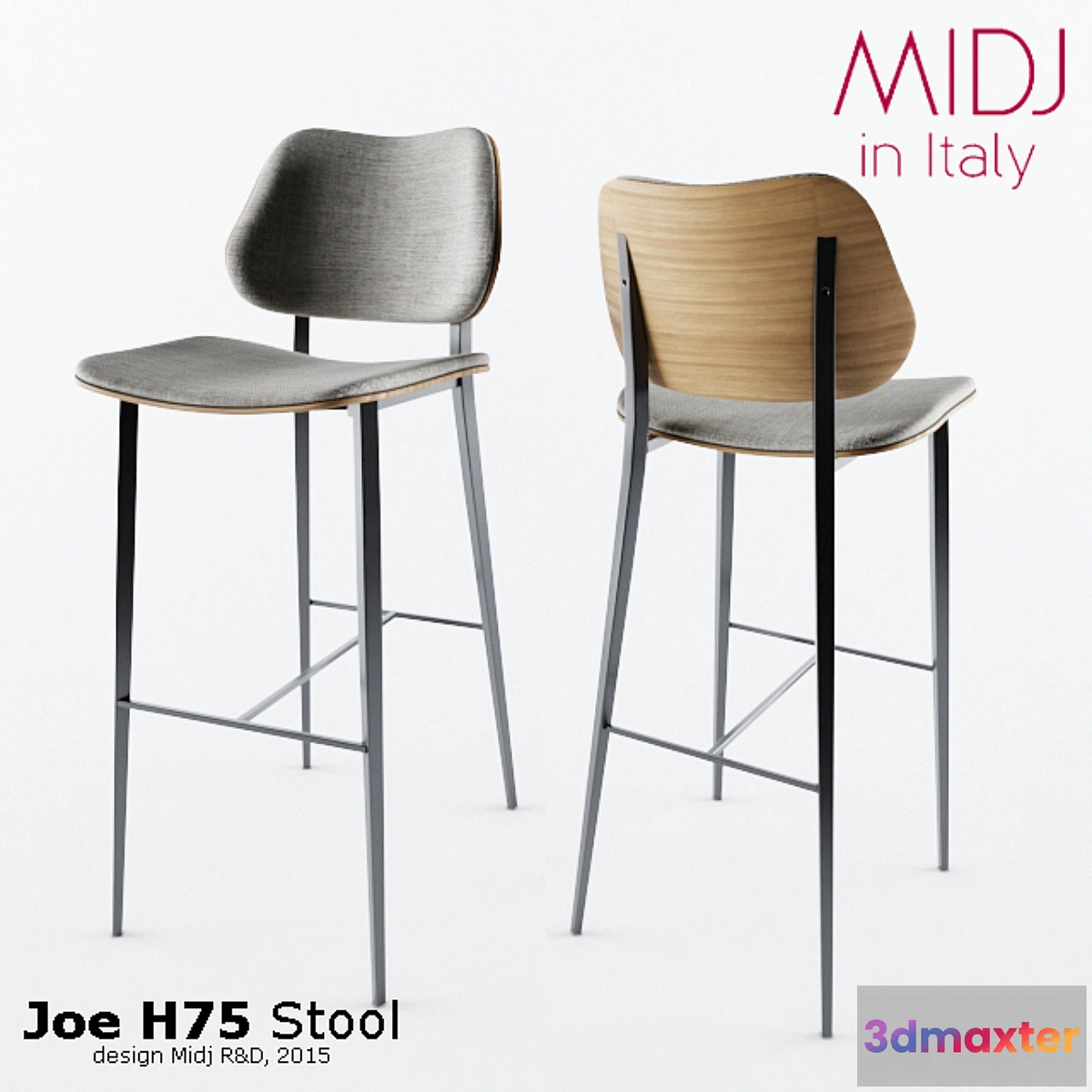 611449 - Joe H75 Stool by MIDJ in Italy