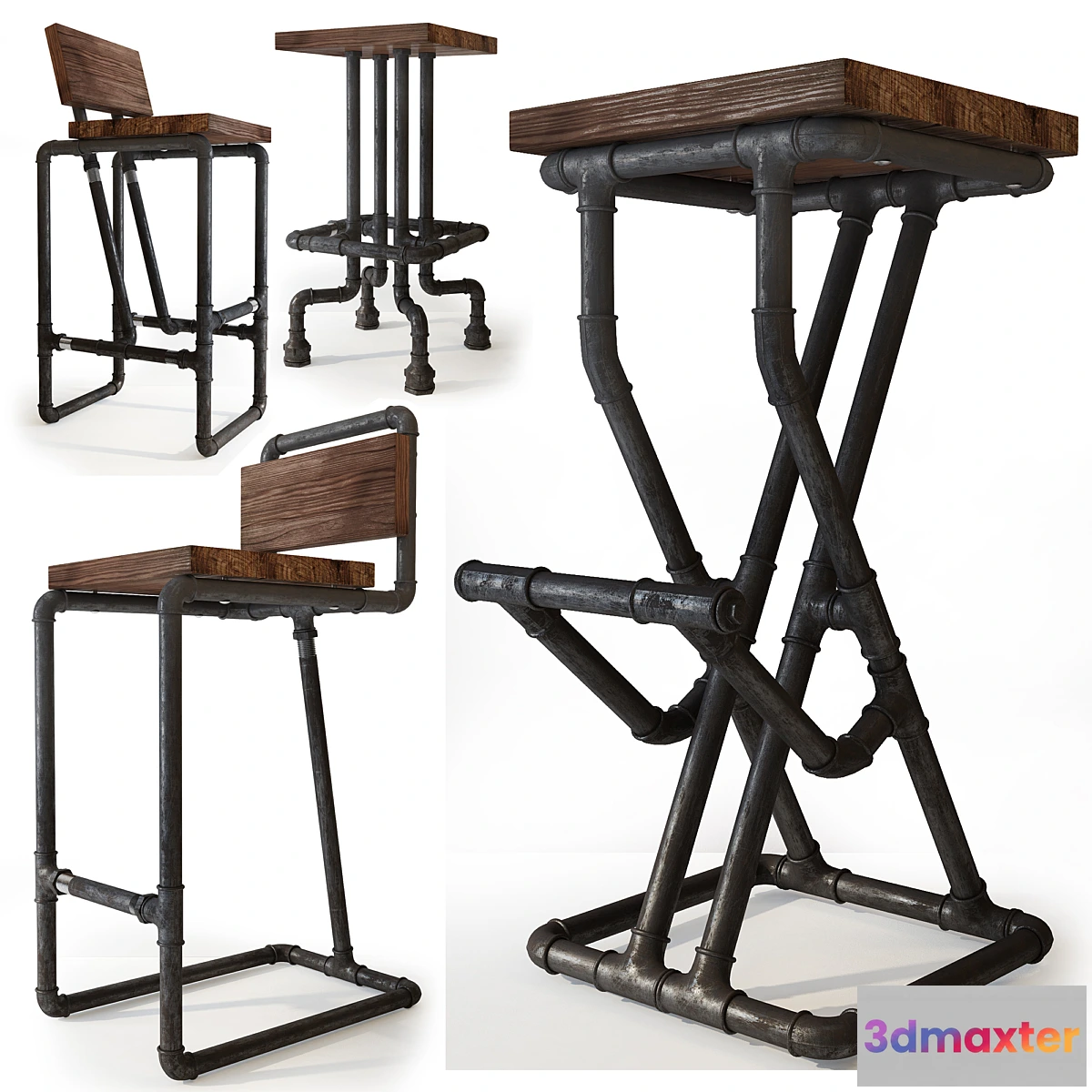 622037 - Bar stools from pipes. Uloft.