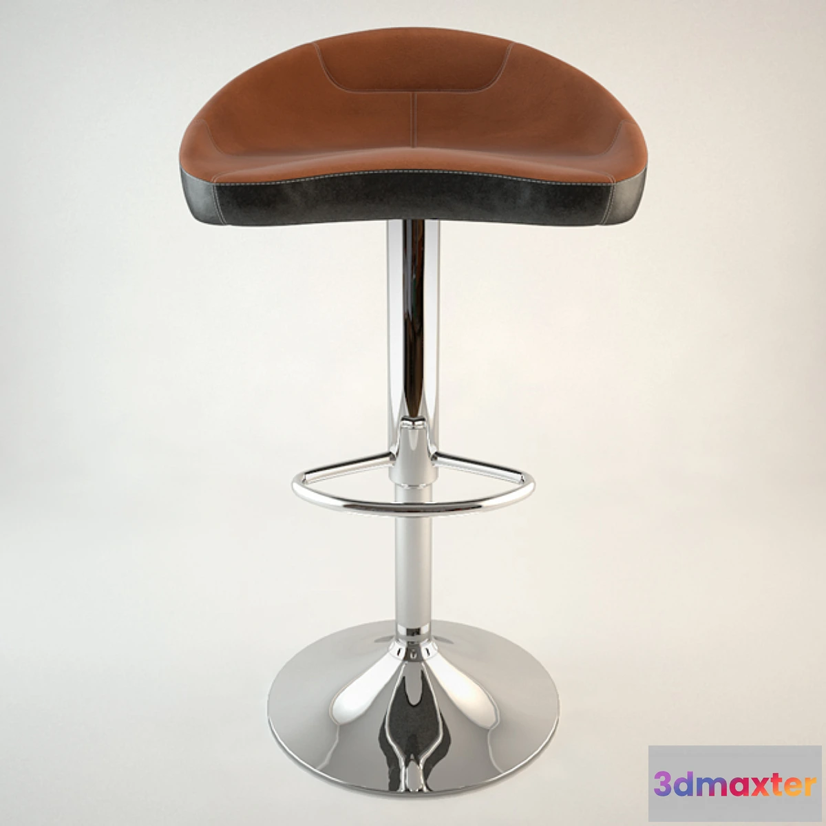 640185 - Slugger Bar Stool Black With Tan Stitching