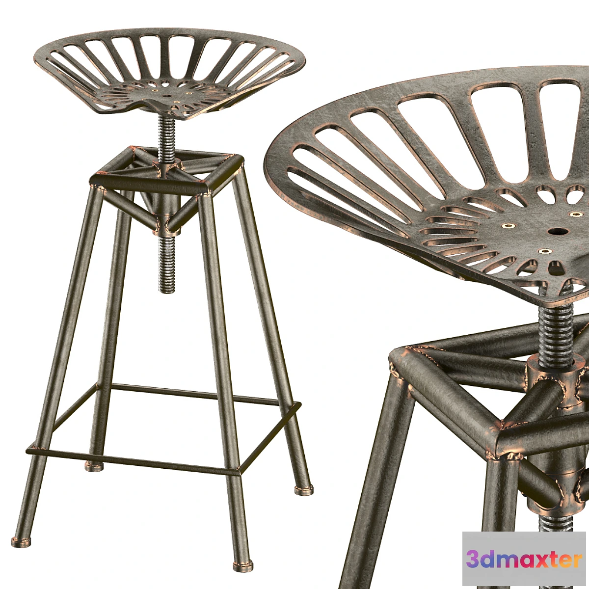 650641 - Charlie Industrial Metal Design stool