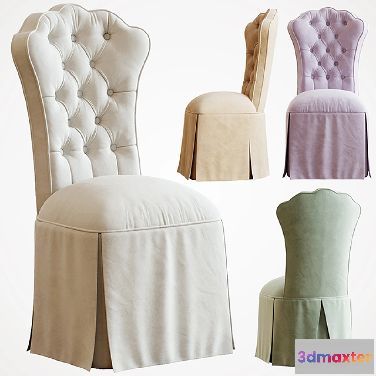 653561 - HORCHOW Allison Tufted Vanity Chair - No.2