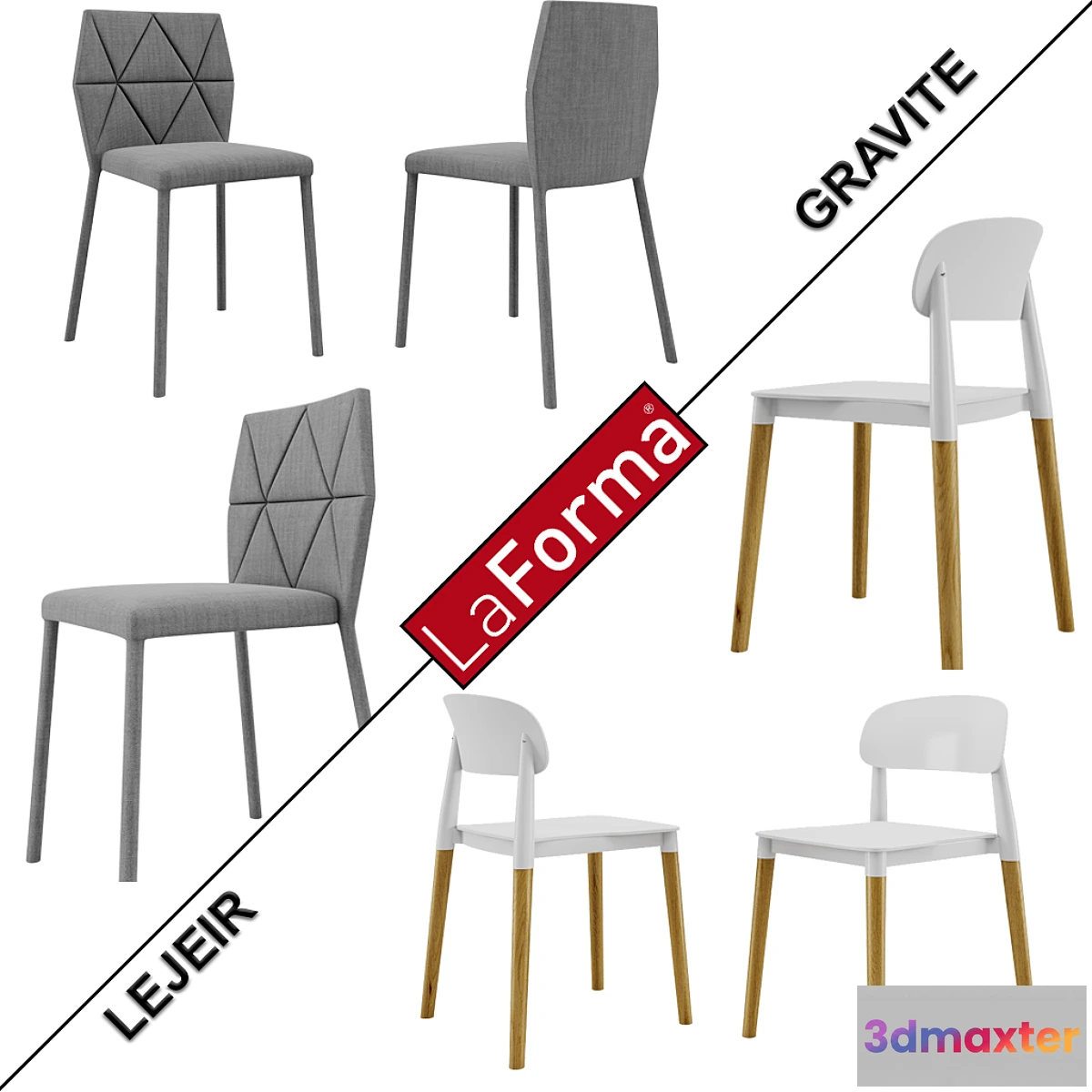 666069 - laForma Lejeir Gravite chairs