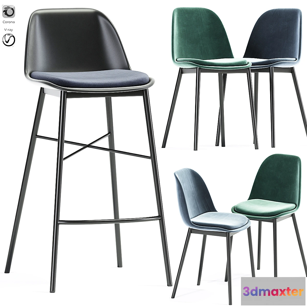 698646 - Modern Bar Stool And Dining Chair - No.2