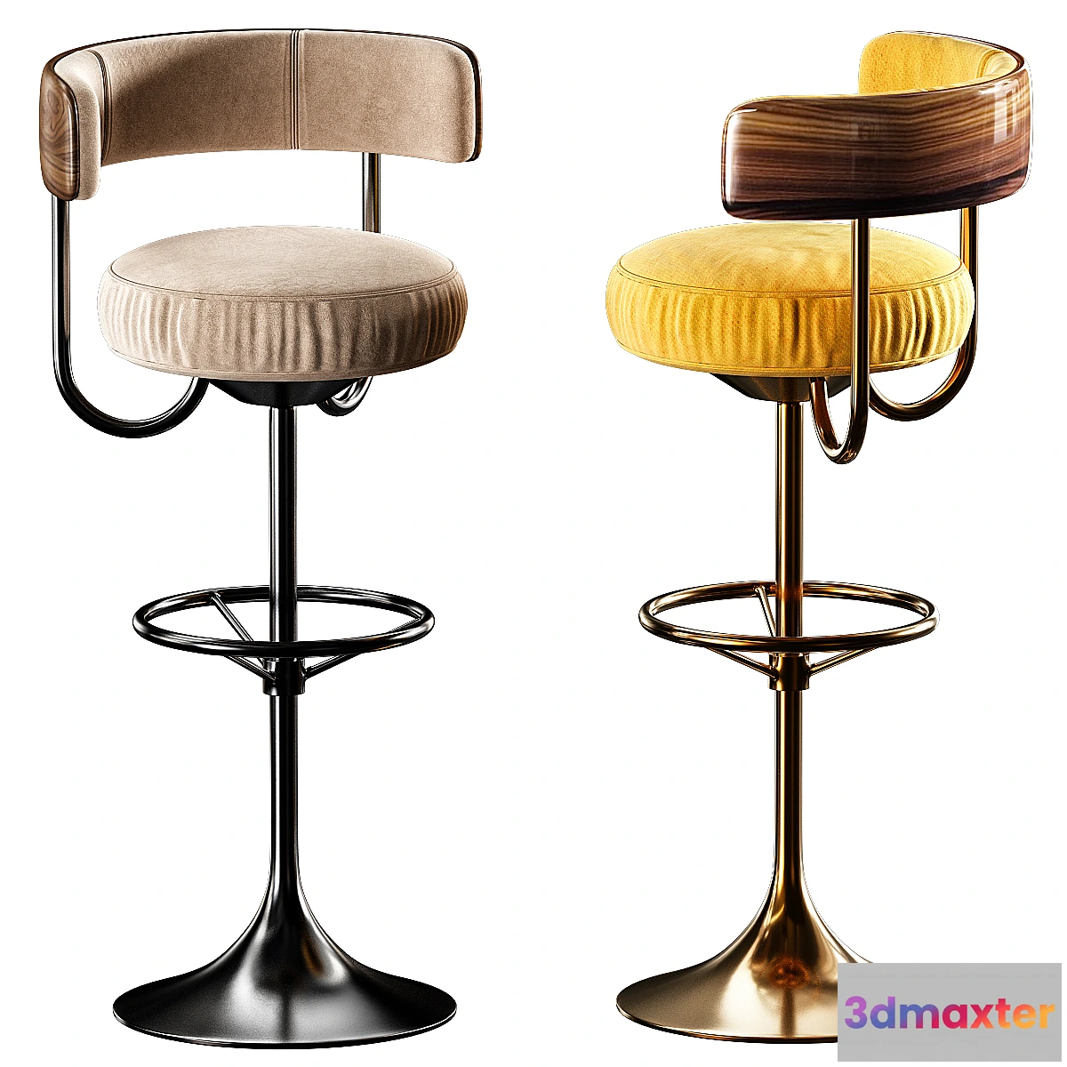 698686 - Revolving Metal Brass Bar Stool - No.2