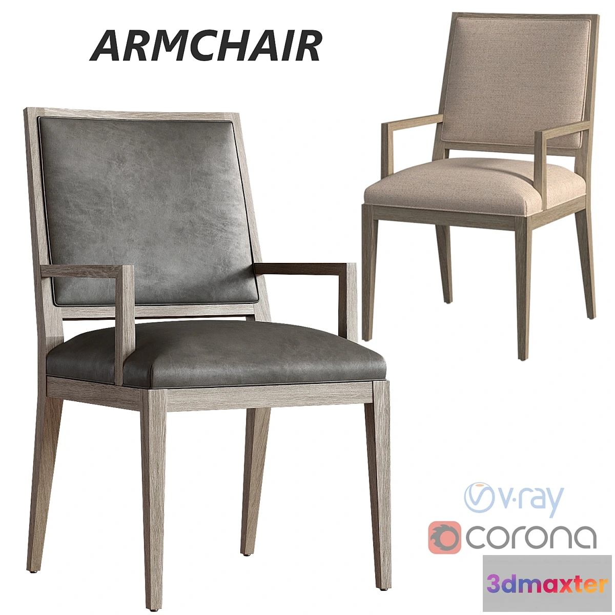 698724 - French Contemporary Square Leather Armchair