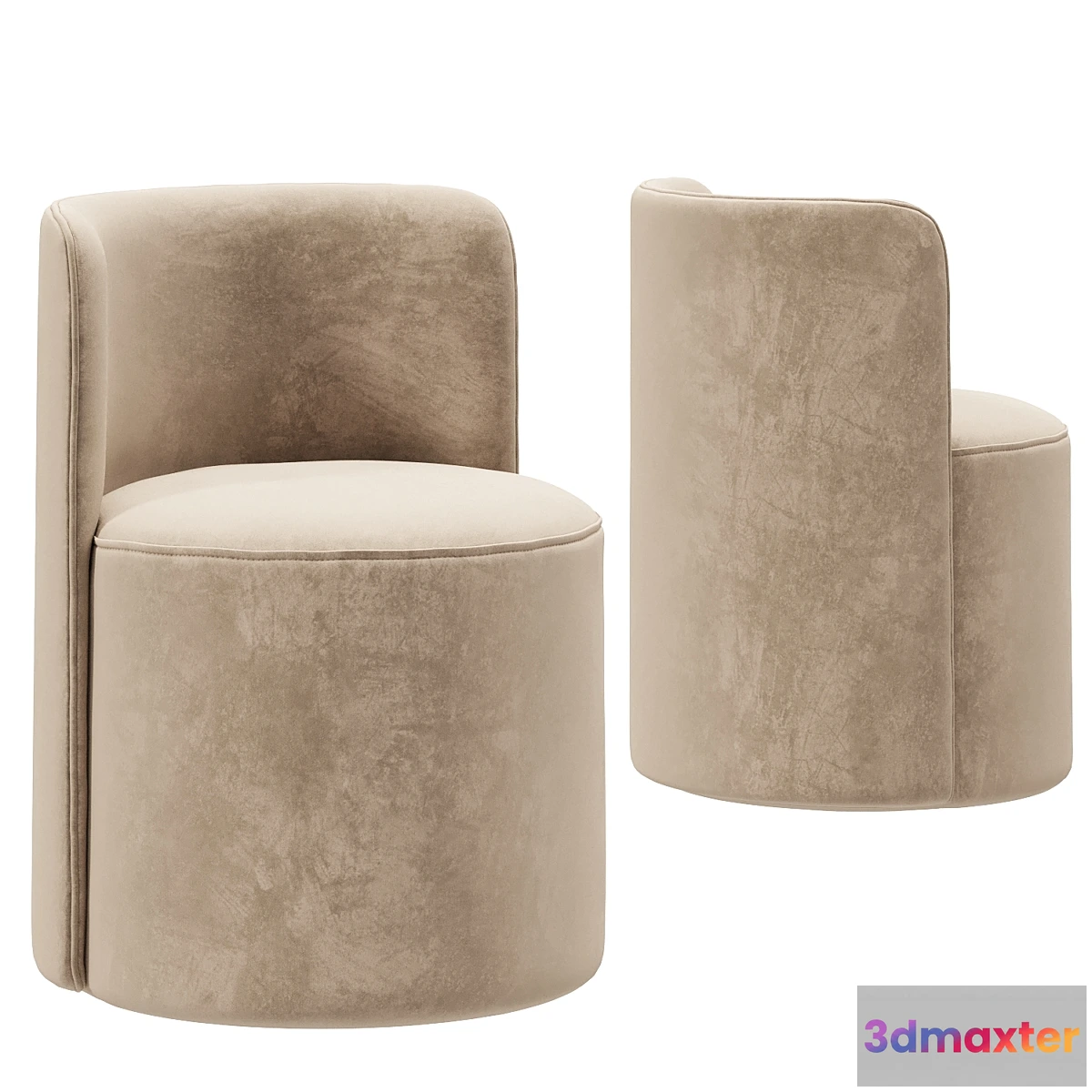 698800 - Reynaux Curve Leather Dining Chair