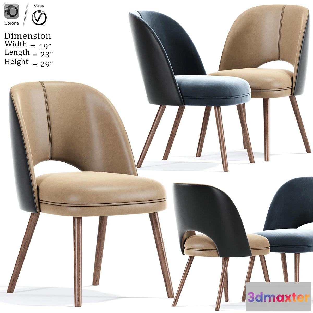 721704 - Mid Century Modern Barrel Backed Dining Chair - No.2