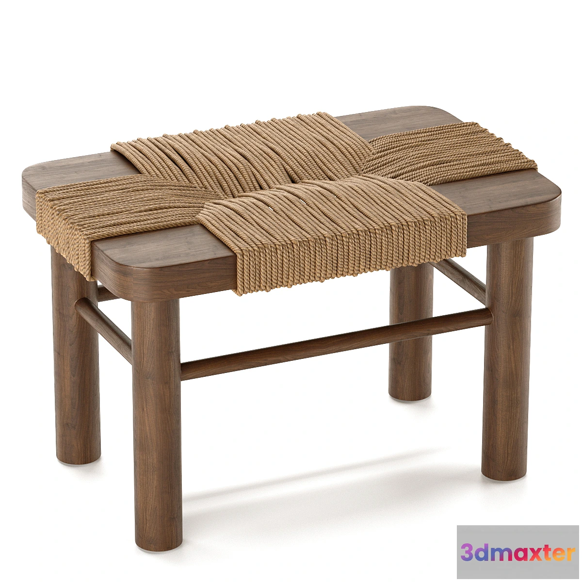 727574 - Mahogany Woden Rope Stool - No.2