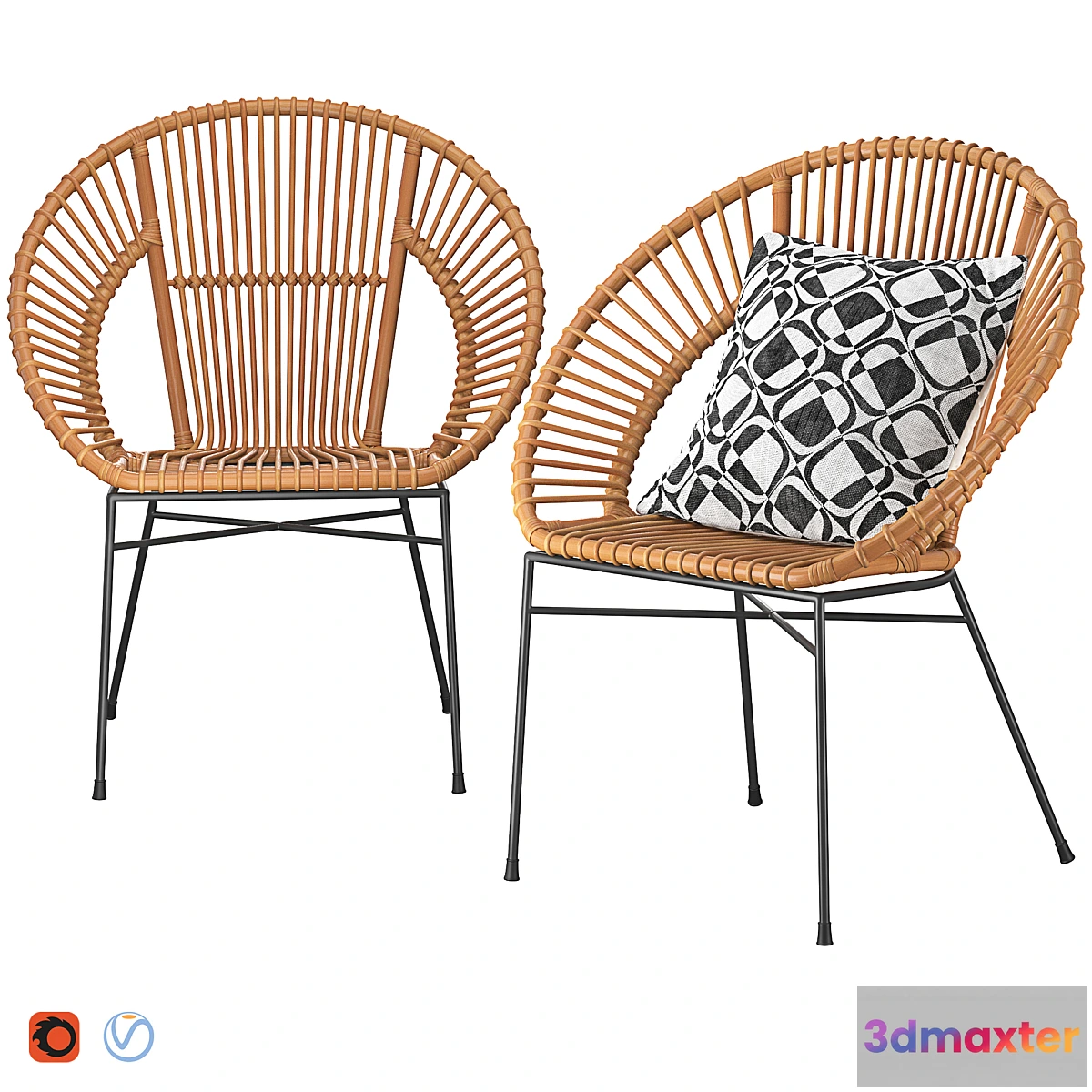 758501 - Rattan Accent Chair Natural Sarita - No.2
