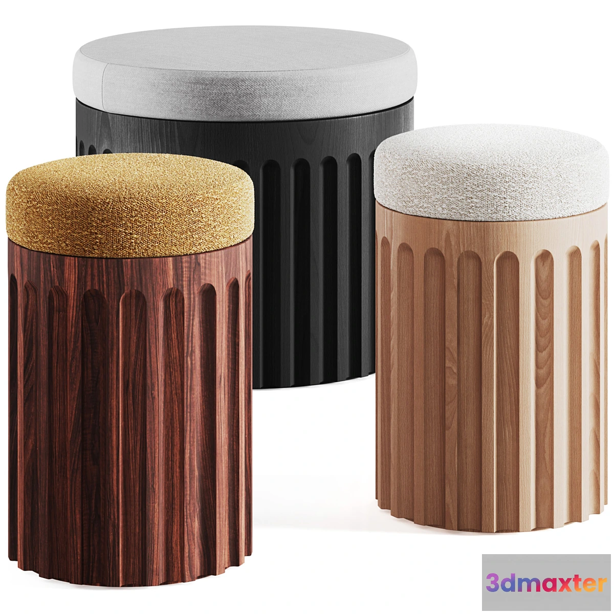 781574 - FLUTED STOOL by Galvin Brothers - No.3