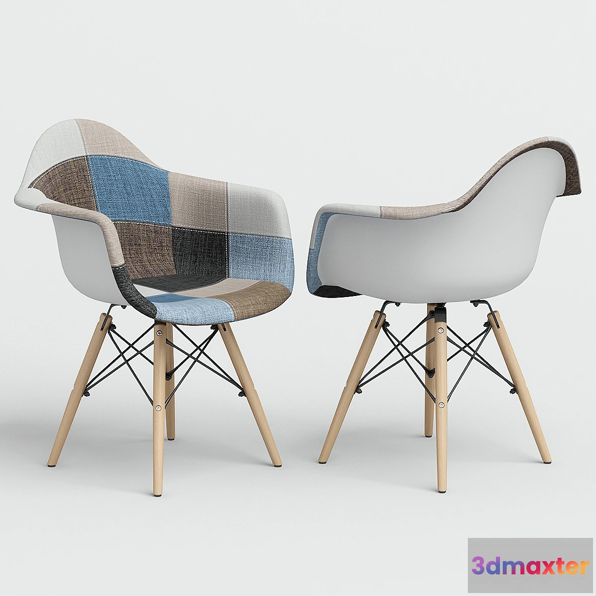 795118 - Chair Eames Style DAW Patchwork + plastic. - No.2