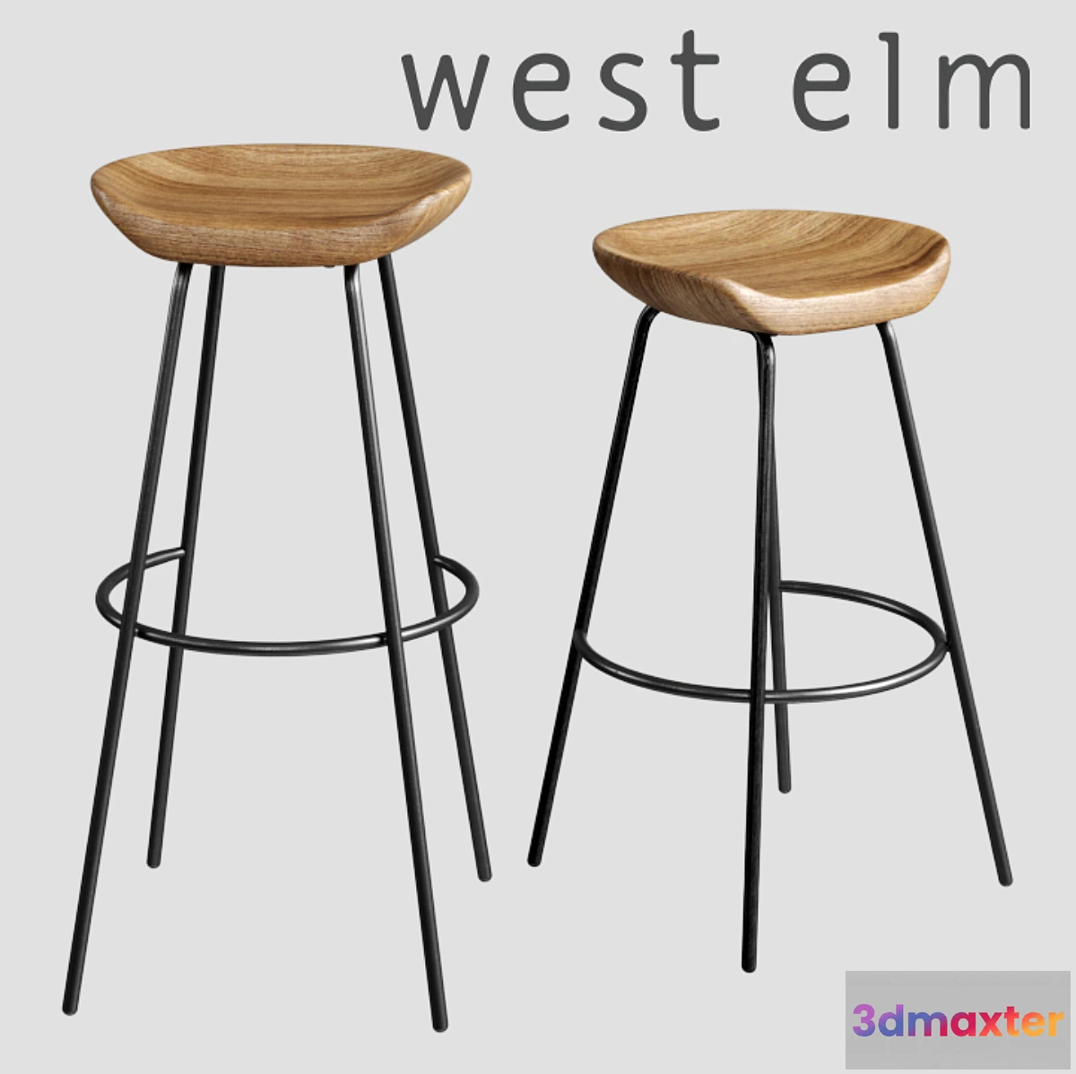 795668 - WEST ELM Alden Bar + Counter Stools - No.2