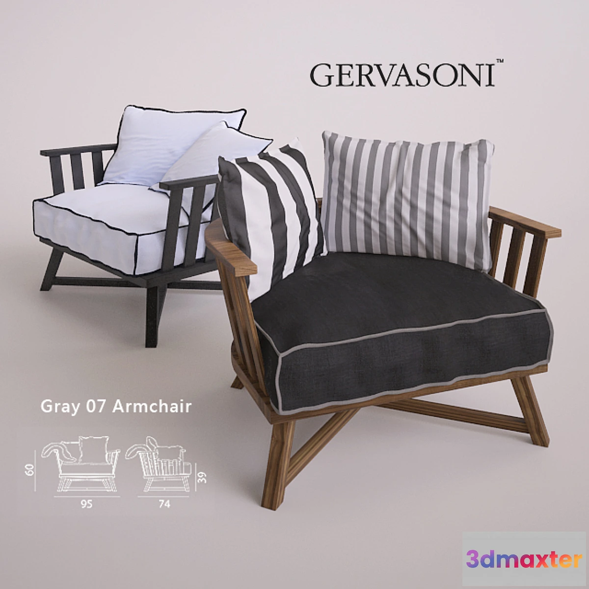807370 - Gray 07 Armchair by Gervasoni - Two Types - No.2