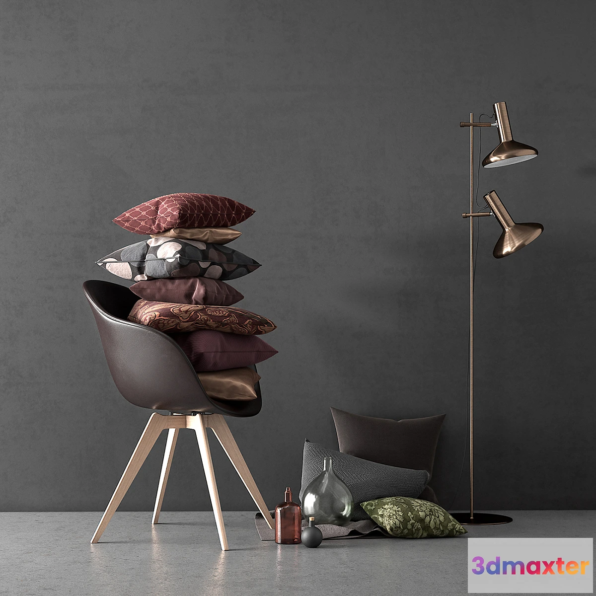 817474 - BoConcept Set Adelaide Chair & Duo Stehlampe