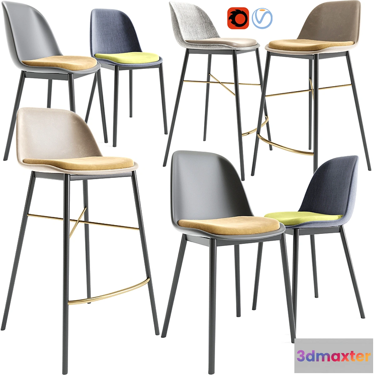 831696 - Modern Bar Stool And Dining Chair - No.4
