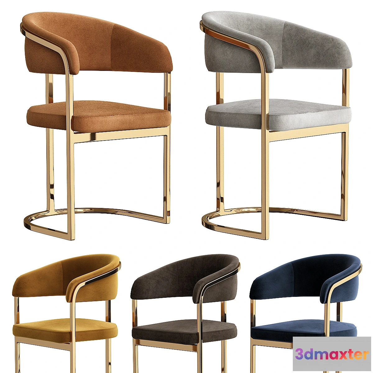 832272 - Chair Modern gold - No.3