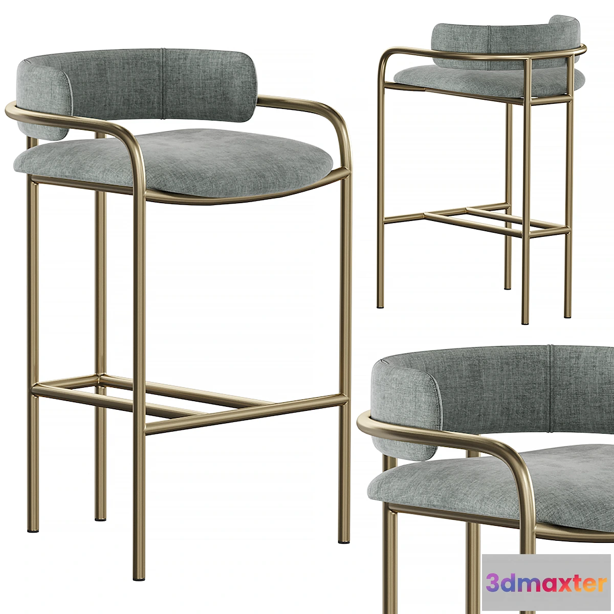 864797 - West Elm-Lenox Velvet Counter Stool - No.4