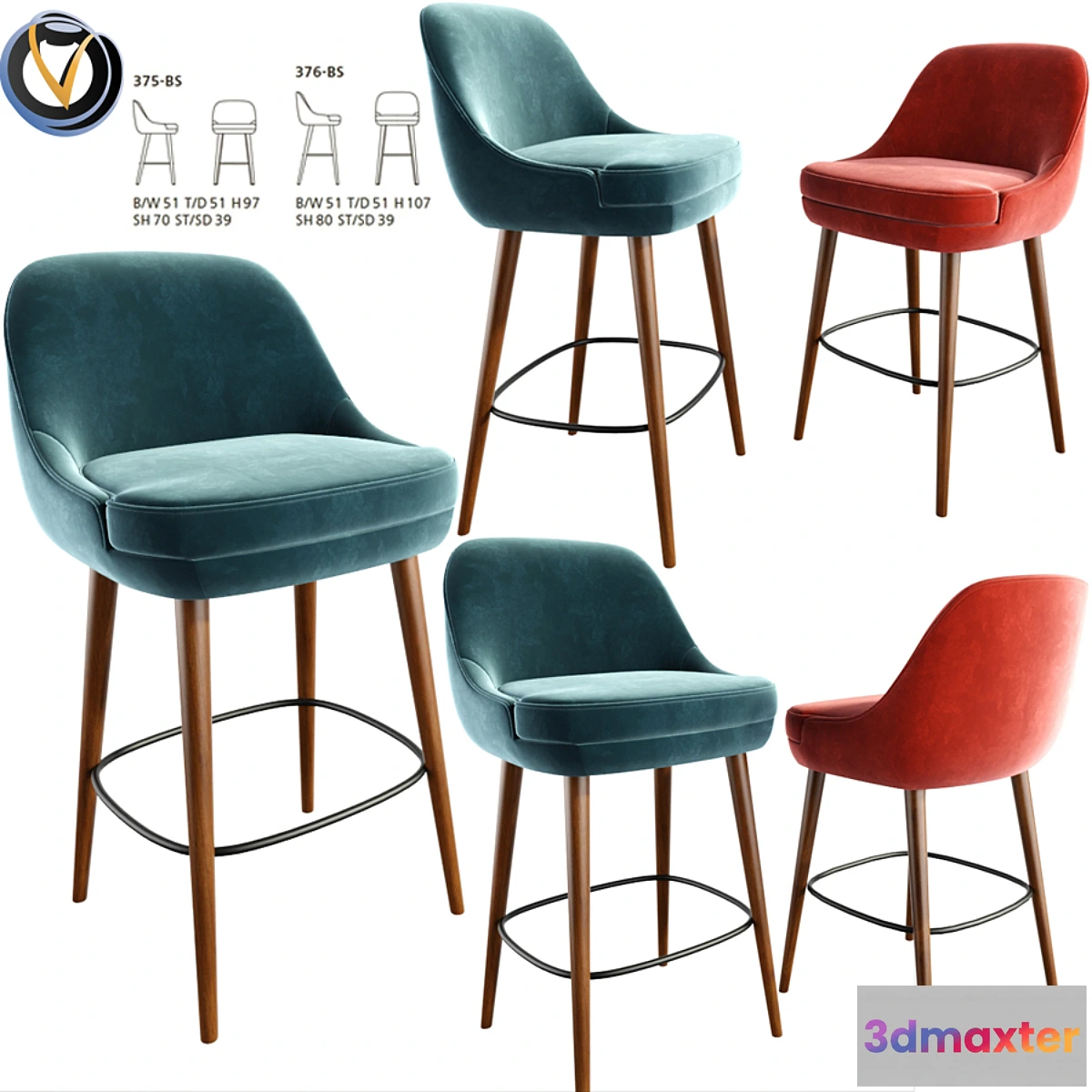 864879 - 375 Walter Knoll Counter Bar Stool - No.4