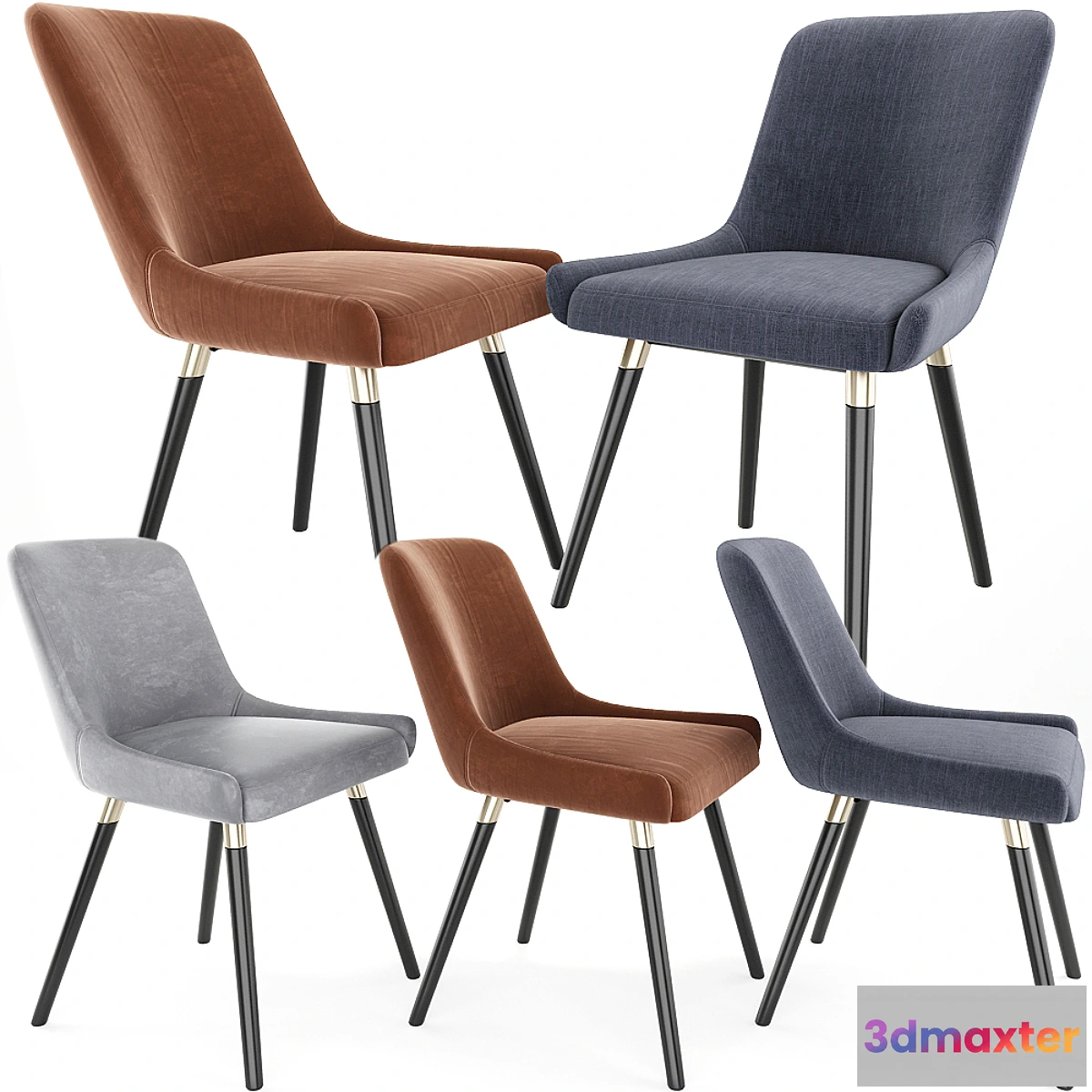 889484 - Ade Modern Gray Fabric Dining Chairs