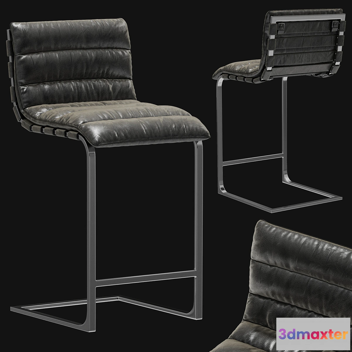 894252 - Restoration Hardware Oviedo Leather Stool - No.2