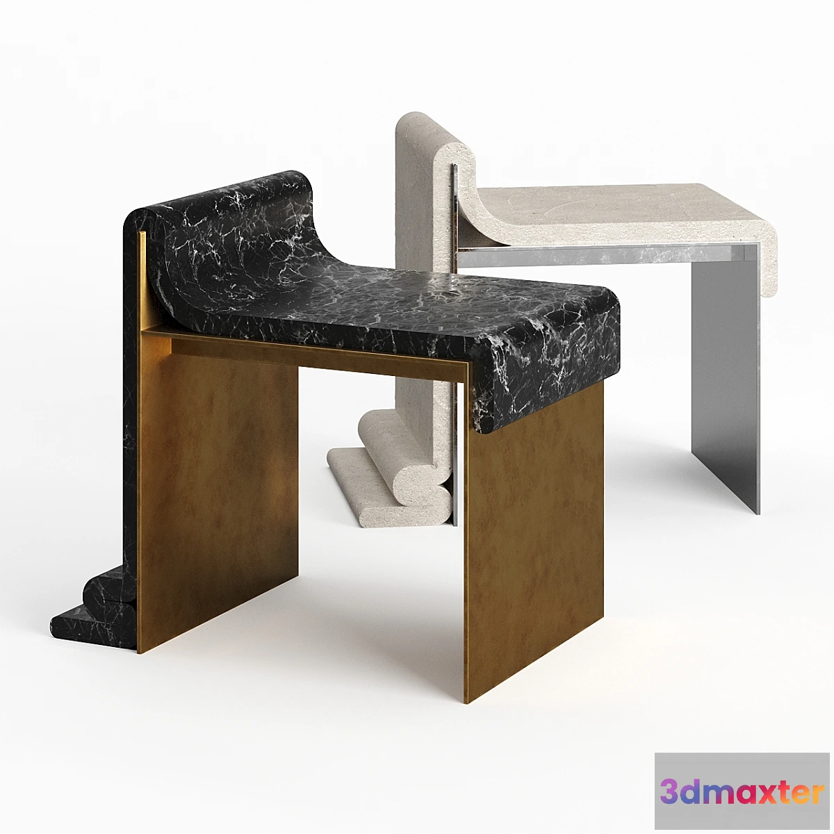 903248 - Bower Marble and Concrete Melt Chair Limited Edition