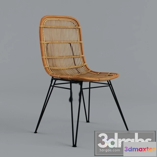 944970 - Alterego Design Rattan Stuhl Panama Schwarz