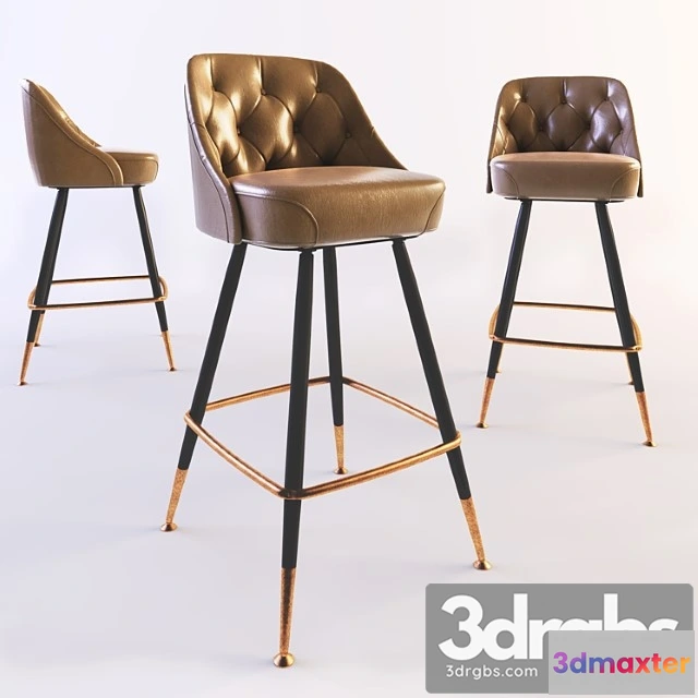 945368 - Bar Stool Leather Seat With Back