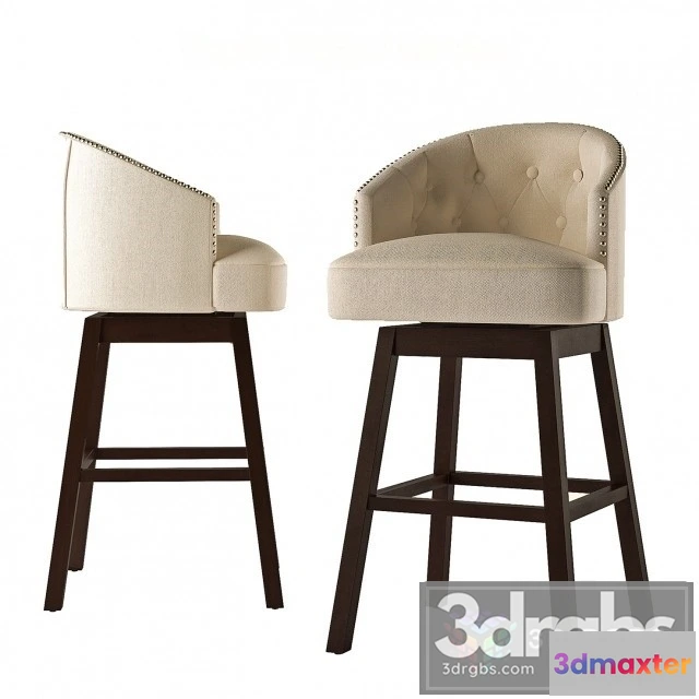 945530 - Baxton Studio Theron Transitional Wood Swivel Bar Stool