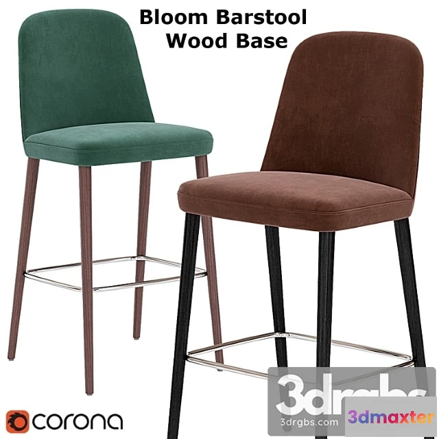 945680 - Bloom Barstool Wood Base Multicolor