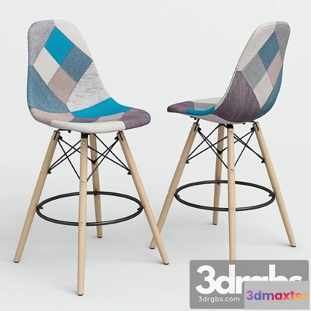 946276 - Chair eames style dsw patchwork bar. 2