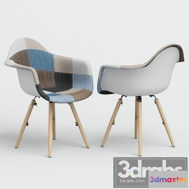 947224 - Eames Style DAW Patchwork Plastic Chair