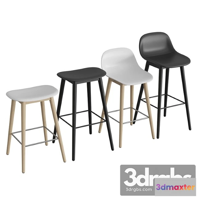 947442 - Fiber bar stool wood base 2