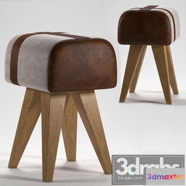 948026 - Indian Hub Dark Cowhide Stool