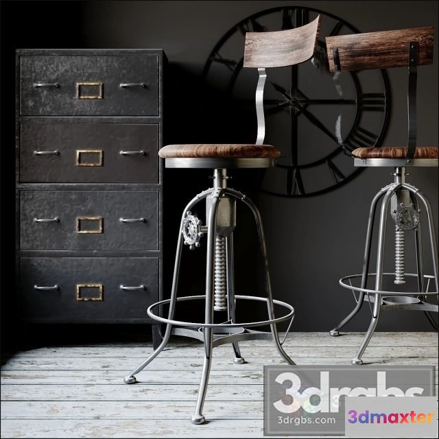 948028 - Industrial Clock House Stool