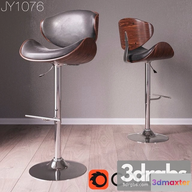 948164 - JY1076 Barstool Walnut Black