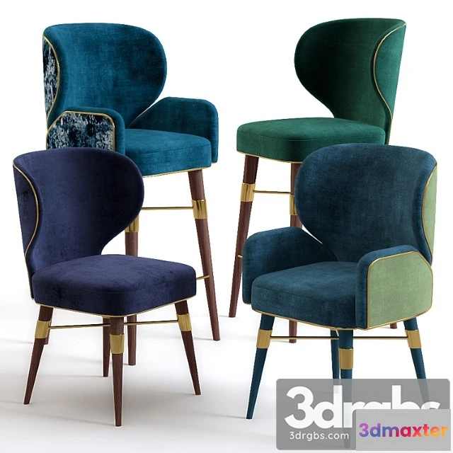 948558 - Louis Mid Century Dining Chairs by Ottiu