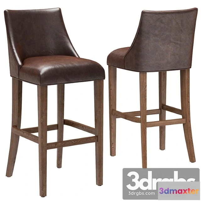 949686 - Restoration hardware ella leather armless stool 2