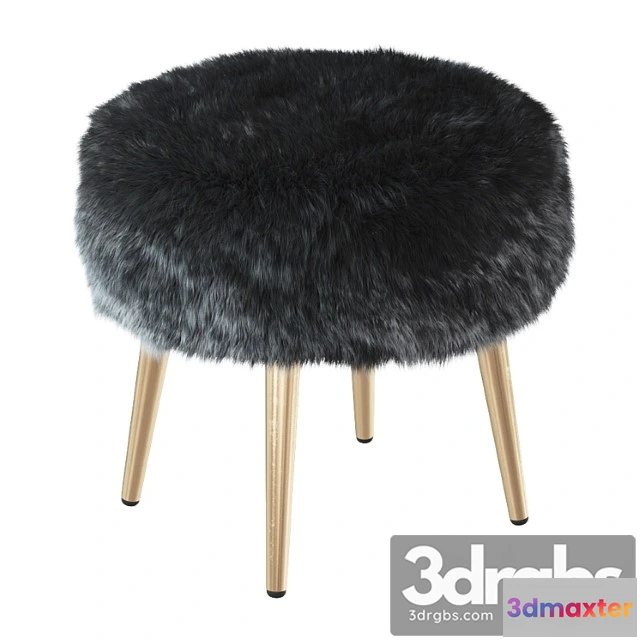 949834 - Round chair black fur 2