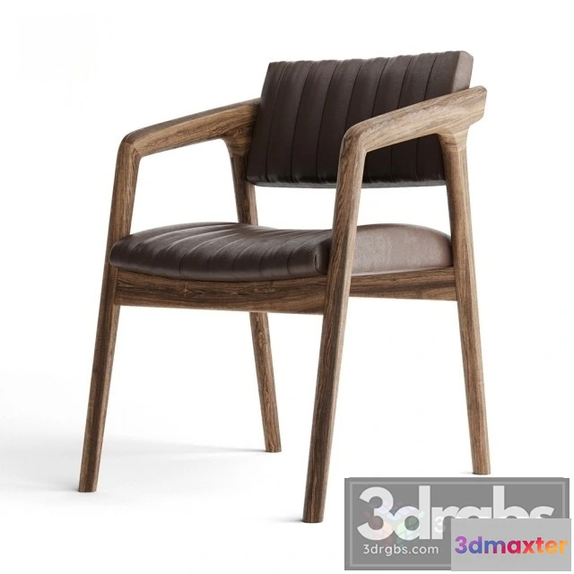 950006 - Sliced Walnut Fabric Leather Chair