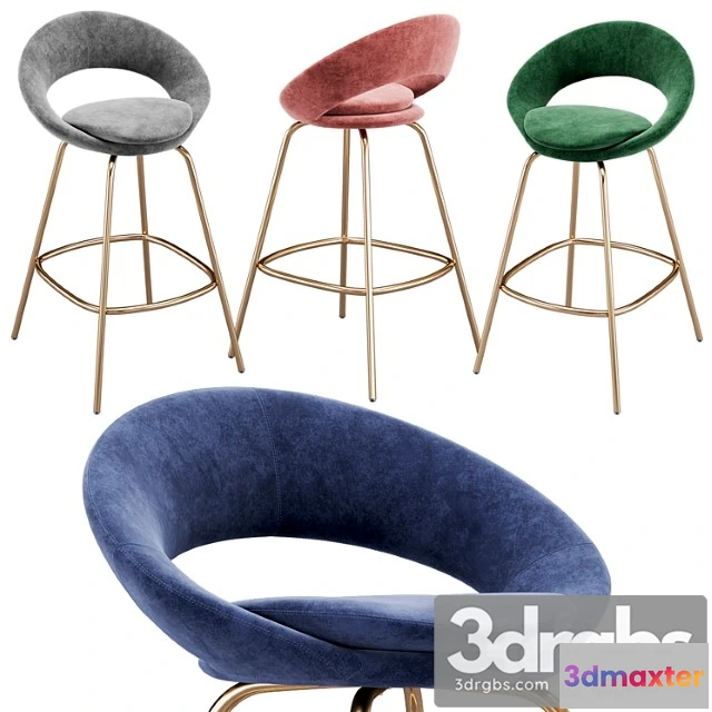 950106 - Stella velvet bar stool 2