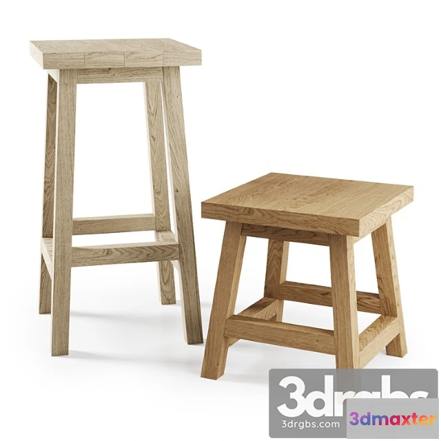 950914 - Wooden Bar Stool With Stool Everyday Bar Stool