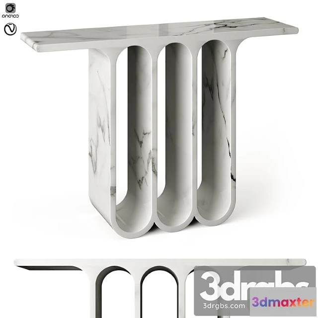 1030310 - Arches3 marble console table by perve langlais