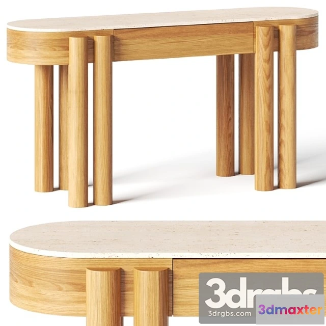 1030396 - Crate and barrel oasis oval wood console table 2