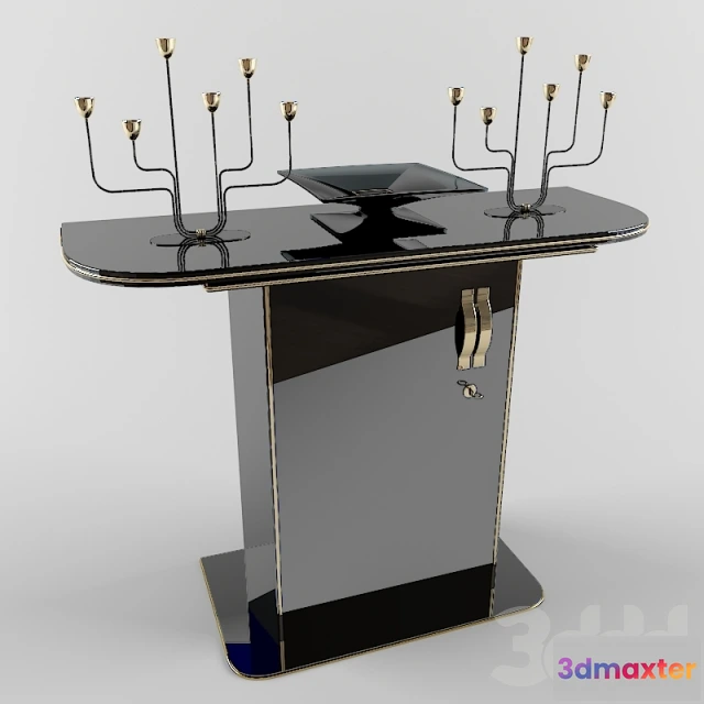 1074724 - Black and Gold console with decor - 208281