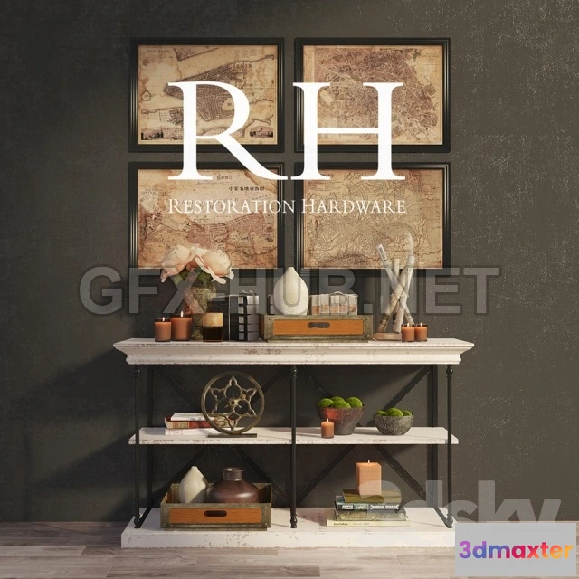 1090304 - RH PARISIAN CORNICE CONSOLE and DECOR - 223861