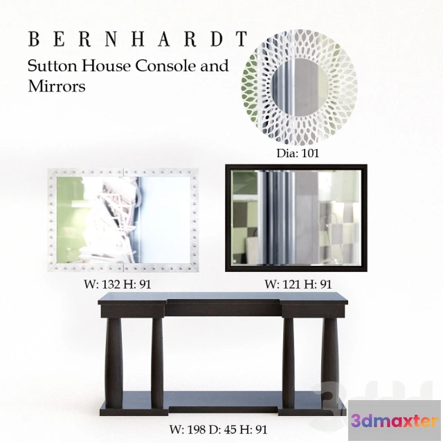1092986 - Sutton House Console and Mirrors - 226543