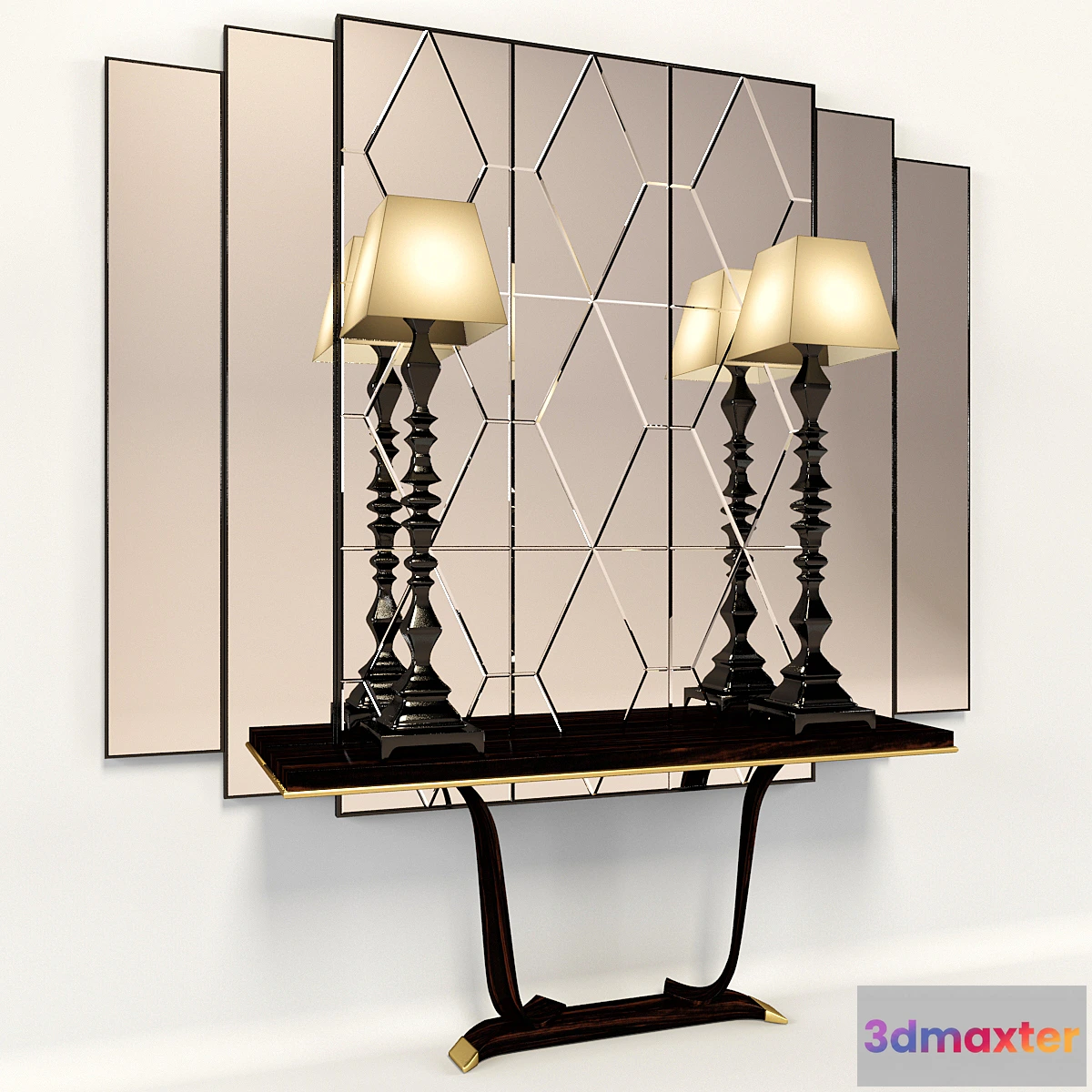 1284906 - Console with mirror and lamps Transition by CASALI 3D Max