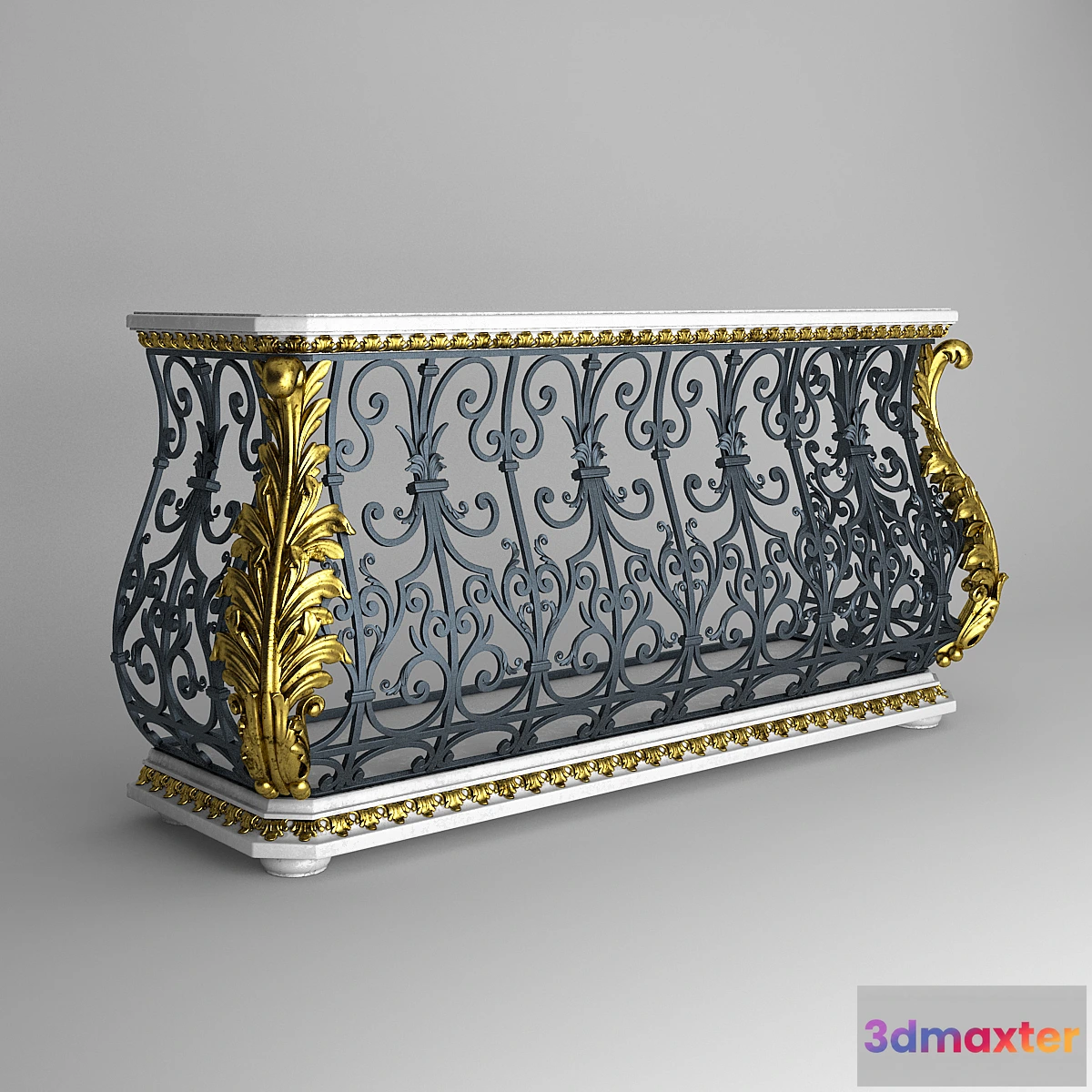 1290771 - Pulaski Wrought Iron Classic Console Table 3D Max