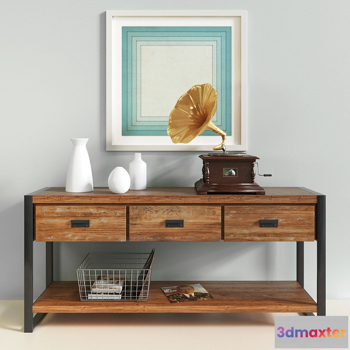 1336217 - Bin Pull Console - West elm 3D Max