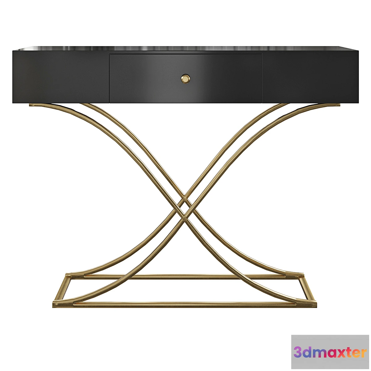 1410492 - Console Table with Drawer Entryway Table Contemporary for Hallway X Gold Base 3D Max